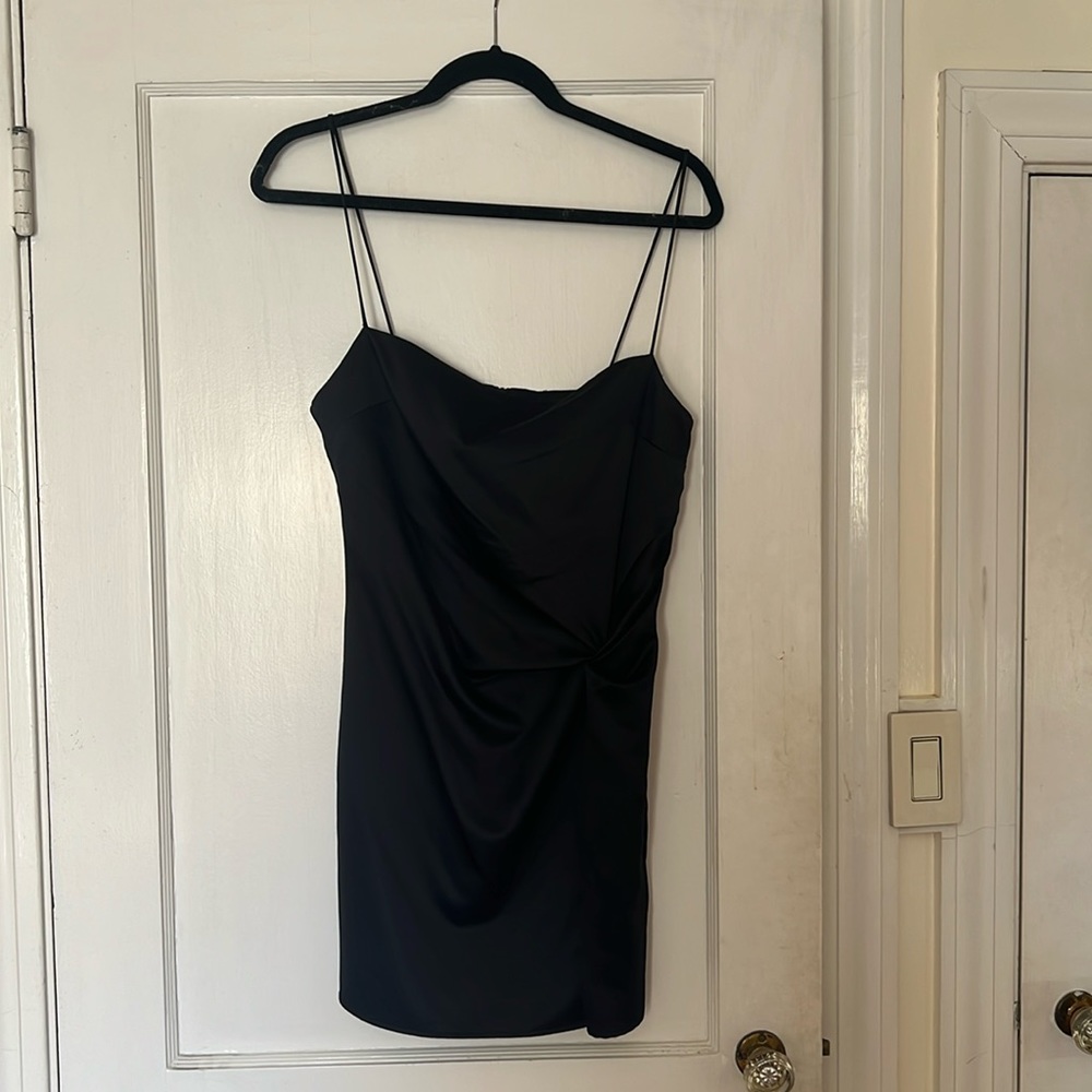 Topshop Black Satin Dress